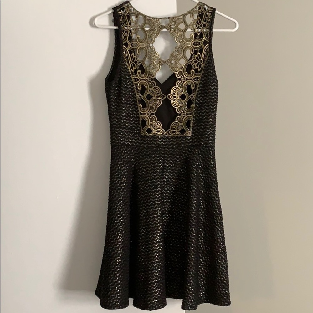 Black and gold dress